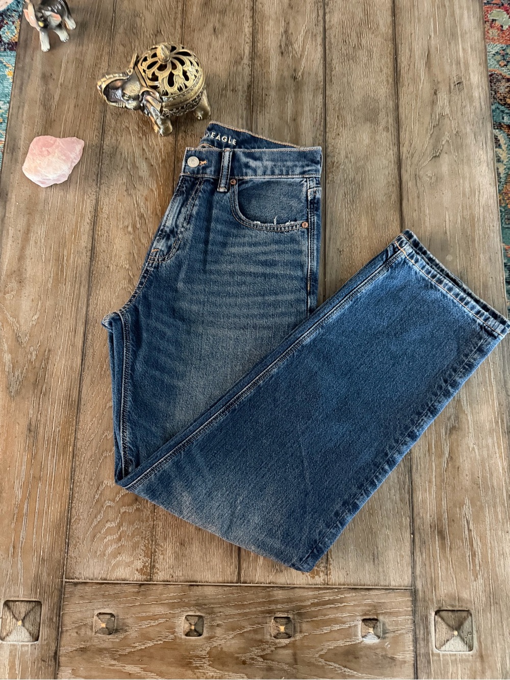 American Eagle Outfitters Women's Ex Boyfriend Straight-Leg Jeans